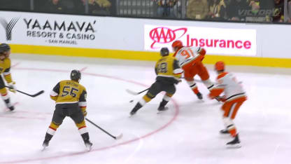 ANA@VGK: Carlsson scores goal against Akira Schmid