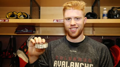 J.T. Compher First Goal Puck 170315