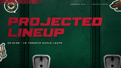 Minnesota Wild Projected Lineup vs Toronto Maple Leafs 031526