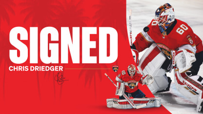 Florida Panthers Agree to Terms with Goaltender Chris Driedger on One-Year Contract 