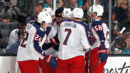 Blue Jackets celebrate CBJ-SJS