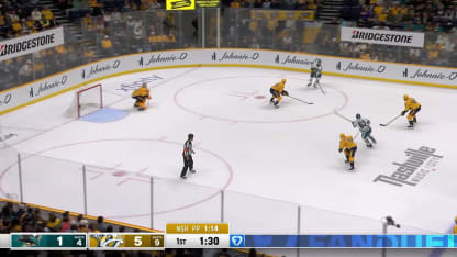 SJS@NSH: Saros with a great save against Zack Ostapchuk