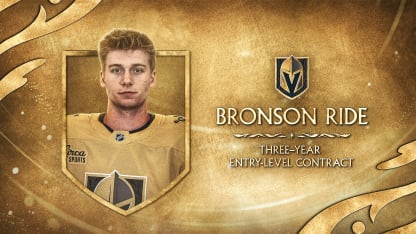 Vegas Golden Knights Sign Defenseman Bronson Ride to Three-Year, Entry-Level Contract