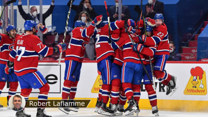 Canadiens celebrate badge Laflamme