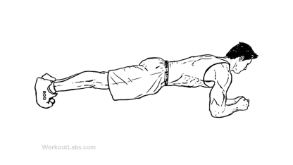 Workout Diagram Classic Plank Men WorkoutLabs.com