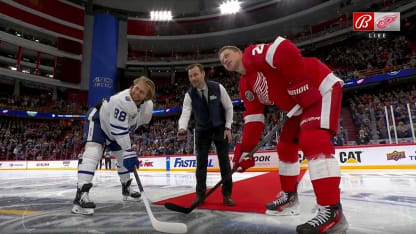 Anders Salming drops the puck