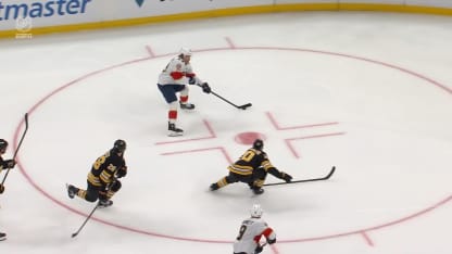 Swayman with a great save against Sam Bennett