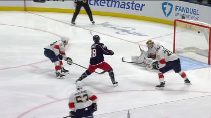 FLA@CBJ: Jenner scores goal against Daniil Tarasov