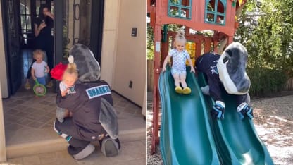 Erik Karlsson daughter receives 1 last visit from San Jose Sharks mascot