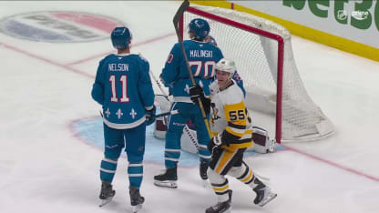 PIT@COL: Karlsson scores goal against Mackenzie Blackwood