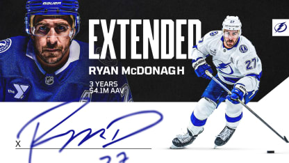 Tampa Bay Lightning sign defenseman Ryan McDonagh to a three-year contract extension