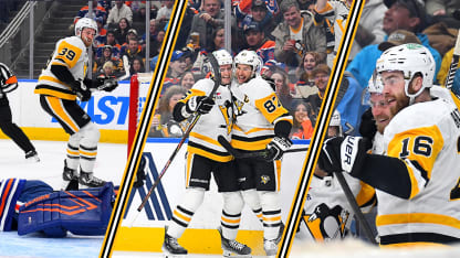 Penguins light the lamp 3 times in 37 seconds