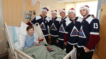 Gabriel Landeskog Alexander Kerfoot Children's Hospital Colorado Holiday Visit Community kid 2018 December 10