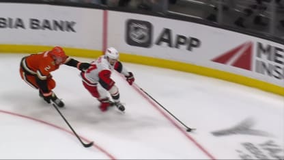 CAR@ANA: Aho scores goal against Lukas Dostal