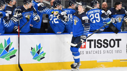 Finland Celebrates Goals vs Germany WJC