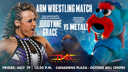 TNA wrestler Jordynne Grace challenges METAL! to an arm-wrestling match