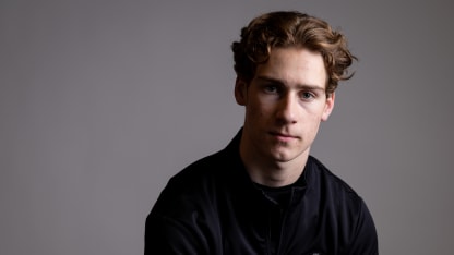 Eric Nilson poses for a portrait during the 2025 NHL Scouting Combine at the HarborCenter on June 05, 2025 in Buffalo, New York. (Photo by Chase Agnello-Dean/NHLI via Getty Images)