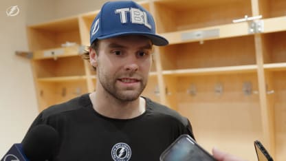 Brandon Hagel | Postgame at Toronto Maple Leafs