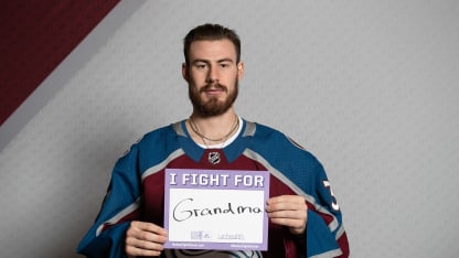 Colorado Avalanche Hockey Fights Cancer Placard Why I Fight Philipp Grubauer