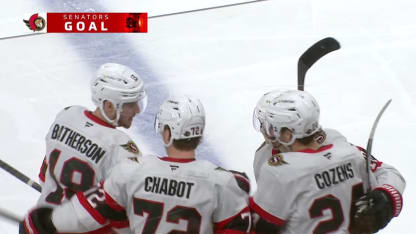 Dylan Cozens with a Goal vs. Boston Bruins