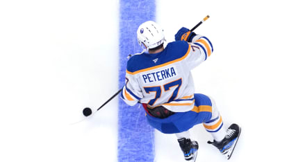 JJ Peterka #77 of the Buffalo Sabres warms up before the game against the Columbus Blue Jackets at Nationwide Arena on October 17, 2024 in Columbus, Ohio. (Photo by Jason Mowry/Getty Images)