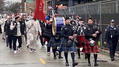 Blackhawks walk-ins bagpipes