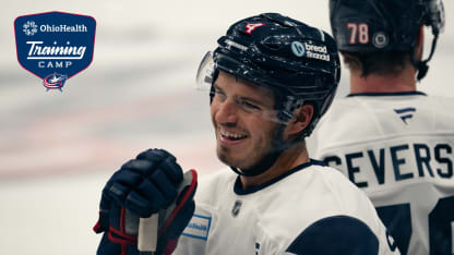 blue jackets training camp cole sillinger