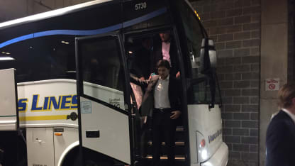 Morning skate bus travel St. Louis Alexander Kerfoot Scottrade Center 2018 January 25