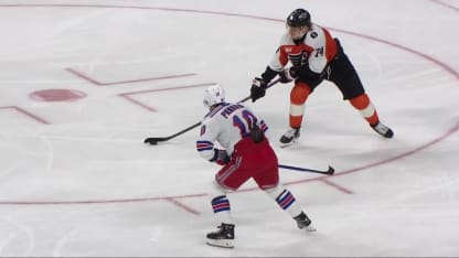 NYR@PHI: Zegras scores goal against Spencer Martin