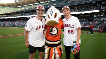 Chris Kreider first pitch Jacob Trouba Ducks Night