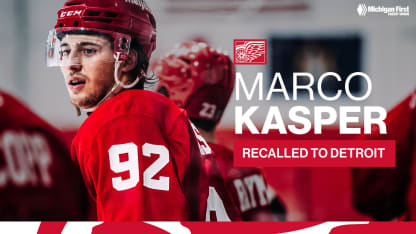 Red Wings recall Marco Kasper from Grand Rapids under emergency conditions