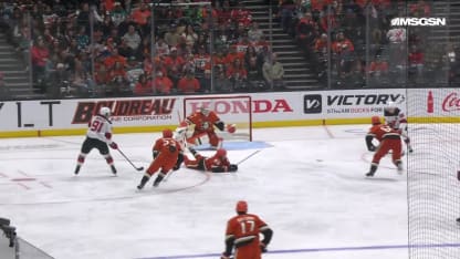 NJD@ANA: Hughes scores goal against Lukas Dostal