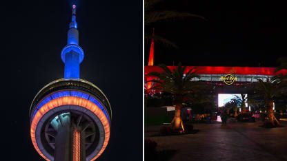 La tour CN et le Hard Rock Stadium s’illuminent pour la finale