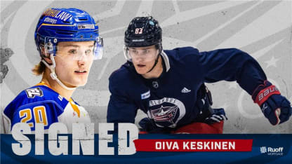blue jackets sign oiva keskinen entry level contract