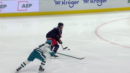 SJS@CBJ: Mateychuk scores goal against Alex Nedeljkovic