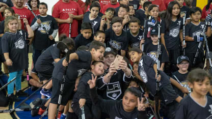 Wagner Selfie LA Kings Ball Hockey YMCA