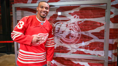 Detroit Lions Amon Ra St Brown attends 1st Red Wings game