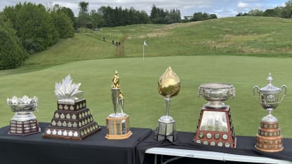 Trophies at NHL Alumni golf event