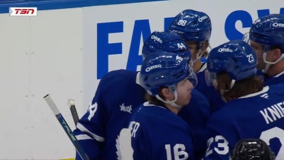 Morgan Rielly with a Powerplay Goal vs. Boston Bruins