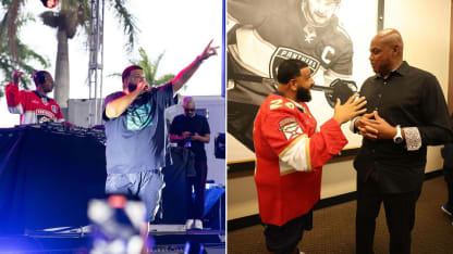 DJ Khaled hypes up Florida Panthers fans before Game 2 of Stanley Cup Final