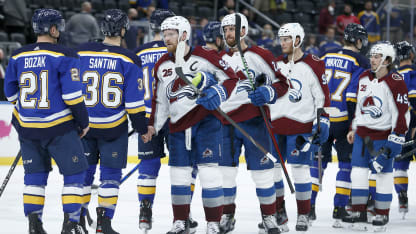 Gabriel Landeskog handshake Game 4 St. Louis Blues 2021 May 23