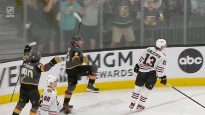 Vegas scores 3 goals in 1:52 span