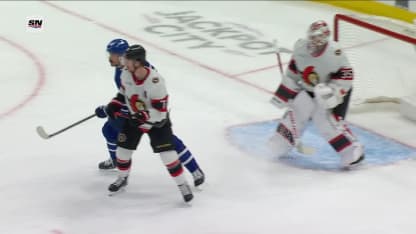 OTT@TOR: Matthews scores goal against Linus Ullmark
