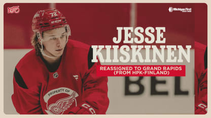 Red Wings reassign Jesse Kiiskinen to Grand Rapids from HPK
