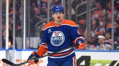 Kasperi Kapanen #42 of the Edmonton Oilers skates during a stoppage in play during the game against the Ottawa Senators at Rogers Place on December 22, 2024, in Edmonton, Alberta, Canada. (Photo by Leila Devlin/Getty Images)