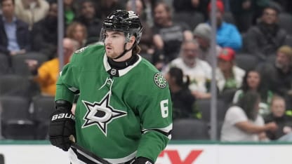 Lian Bichsel #6 of the Dallas Stars skates against the Nashville Predators at the American Airlines Center on December 12, 2024 in Dallas, Texas. (Photo by Glenn James/NHLI via Getty Images)