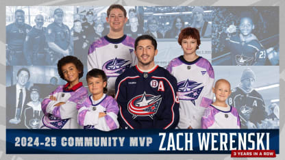 Zach Werenski Named Blue Jackets Community MVP for the Third Time