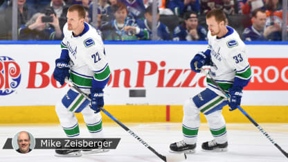 Sedin brothers with Zeisberger badge