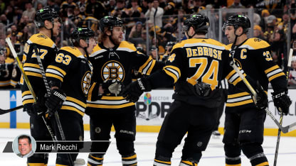 Bruins coaches room with badge