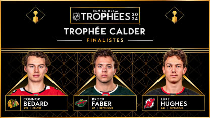 Bedard, Faber et Hughes sont les finalistes au trophée Calder